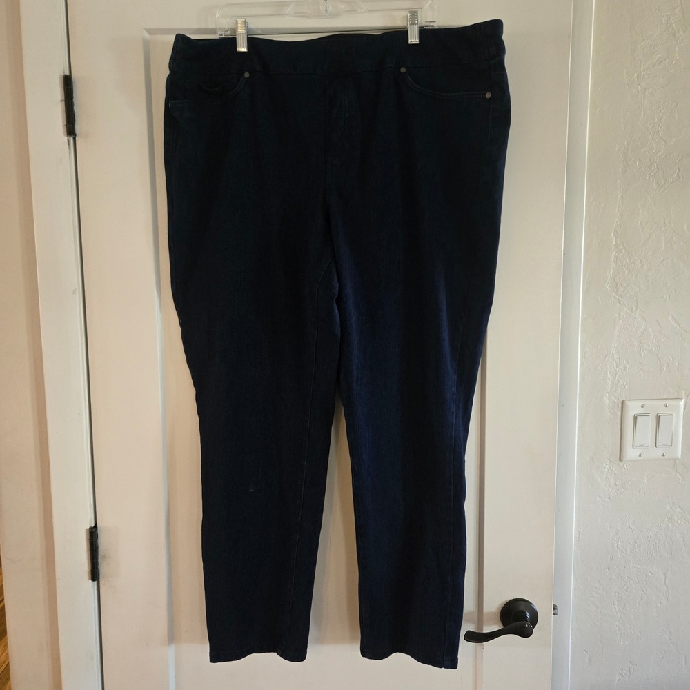 Coldwater Creek Jeans Womens 22 ShapeMe High Rise Slim Leg Jeans Dark Wash Blue - Picture 3 of 8